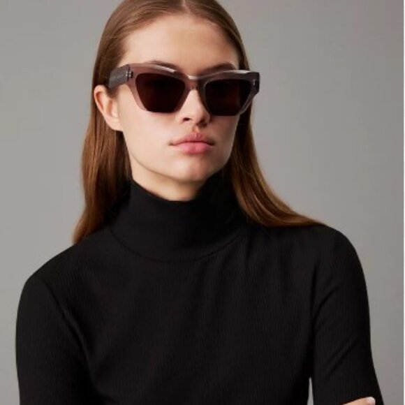 Calvin Klein CK24531S 601 Sunglasses Rose Cat Eye Frame, Grey Lenses main image 8